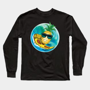 Surfing Pineapple pizza Long Sleeve T-Shirt